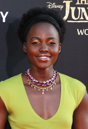 Lupita Nyong'o at the World premiere of 'The Jungle Book' held at the El Capitan Theatre in Hollywood, USA on April 4, 2016.のeditorial素材