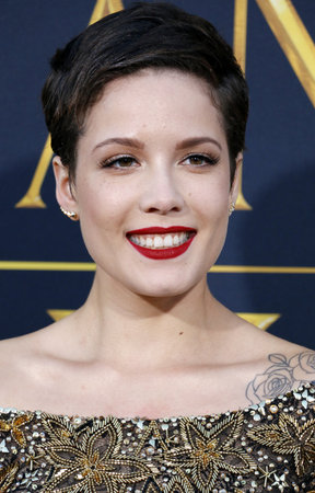 Halsey at the Los Angeles premiere of 'The Huntsman: Winter's War' held at the Regency Village Theatre in Westwood, USA on April 11, 2016.のeditorial素材