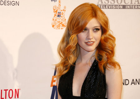 Katherine McNamara at the 23rd Annual Race To Erase MS Gala held at the Beverly Hilton Hotel in Beverly Hills, USA on April 15, 2016.のeditorial素材