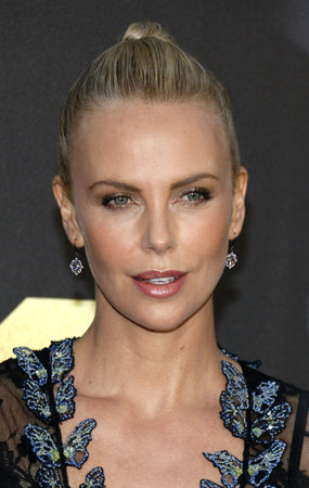 Charlize Theron at the 2016 MTV Movie Awards held at the Warner Bros. Studios in Burbank, USA on April 9, 2016.のeditorial素材