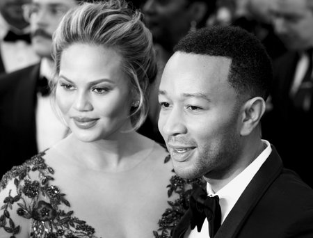 Chrissy Teigen and John Legend at the 88th Annual Academy Awards held at the Dolby Theatre in Hollywood, USA on February 28, 2016.のeditorial素材