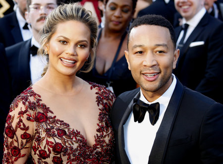 Chrissy Teigen and John Legend at the 88th Annual Academy Awards held at the Dolby Theatre in Hollywood, USA on February 28, 2016.のeditorial素材