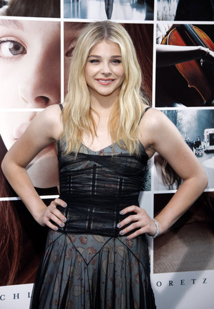 Chloe Grace Moretz at the Los Angeles premiere of 'If I Stay" held at the TCL Chinese Theatre in Los Angeles, USA on August 20, 2014.のeditorial素材