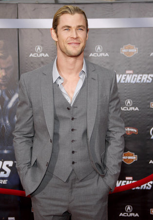 Chris Hemsworth at the Los Angeles premiere of 'Marvel's The Avengers' held at the El Capitan Theater in Los Angeles on April 11, 2012.のeditorial素材