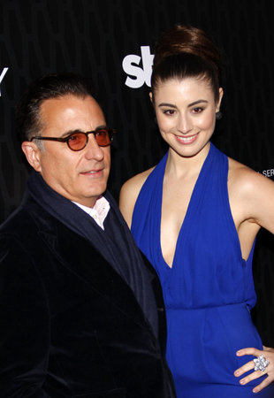 Andy Garcia and Dominik Garcia-Lorido at the Los Angeles premiere of Starz Series 'Magic City' held at the DGA Theater in Hollywood, USA on March 20, 2012.のeditorial素材
