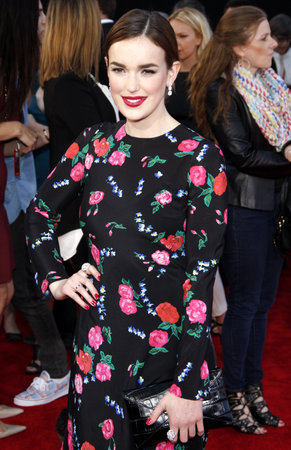 Elizabeth Henstridge at the World premiere of Marvel's 'Avengers: Age Of Ultron' held at the Dolby Theater in Hollywood, USA on April 13, 2015.のeditorial素材