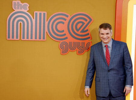 Shane Black at the Los Angeles premiere of 'The Nice Guys' held at the TCL Chinese Theatre in Hollywood, USA on May 10, 2016.のeditorial素材