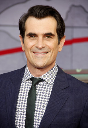 Ty Burrell at the Los Angeles premiere of "Muppets Most Wanted" held at the El Capitan Theatre in Los Angeles, United States, 110314.のeditorial素材