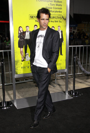 Colin Farrell at the Los Angeles premiere of 'Seven Psychopaths' held at the Mann Bruin Theater in Westwood on October 1, 2012.のeditorial素材