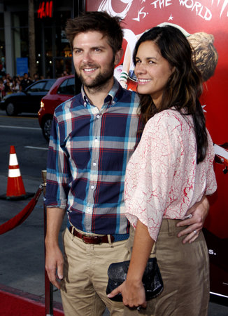 Adam Scott at the Los Angeles premiere of &#39;Scott Pilgrim vs. The World&#39; held at the Grauman&#39;s Chinese Theater in Hollywood, USA on July 27, 2010.のeditorial素材