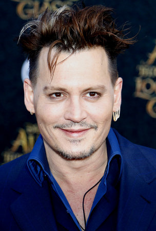 Johnny Depp at the Los Angeles premiere of &#39;Alice Through The Looking Glass&#39; held at the El Capitan Theater in Hollywood, USA on May 23, 2016.のeditorial素材
