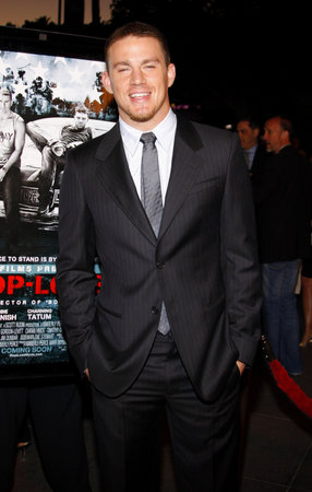 Channing Tatum at the Los Angeles premiere of 'Stop-Loss' held at the DGA Theater in Hollywood, USA on March 17, 2008.のeditorial素材