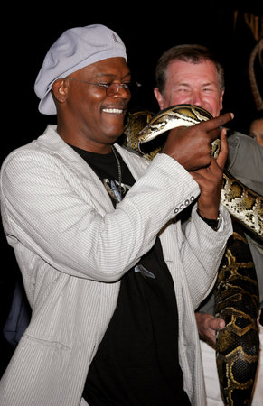 Samuel L. Jackson at the Los Angeles premiere of 'Snakes on a Plane' held at the Grauman's Chinese Theater in Hollywood, USA on August 17, 2006.のeditorial素材