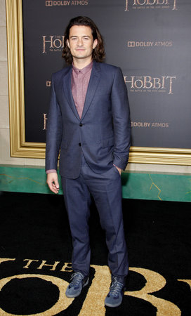 Orlando Bloom at the Los Angeles premiere of 'The Hobbit: The Battle Of The Five Armies' held at the Dolby Theatre in Hollywood on December 9, 2014.のeditorial素材