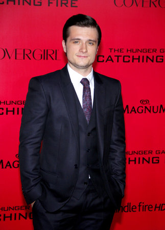 Josh Hutcherson at the Los Angeles premiere of 'The Hunger Games: Catching Fire' held at the Nokia Theatre L.A. Live in Los Angeles, USA on November 18, 2013.のeditorial素材