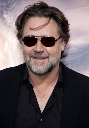 Russell Crowe at the Los Angeles premiere of 'The Water Diviner' held at the TCL Chinese Theatre in Hollywood, USA on April 16, 2015.のeditorial素材