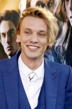 Jamie Campbell Bower at the Los Angeles premiere of 'The Mortal Instruments: City Of Bones' held at the Cinerama Dome in Hollywood, USA on August 12, 2013.のeditorial素材