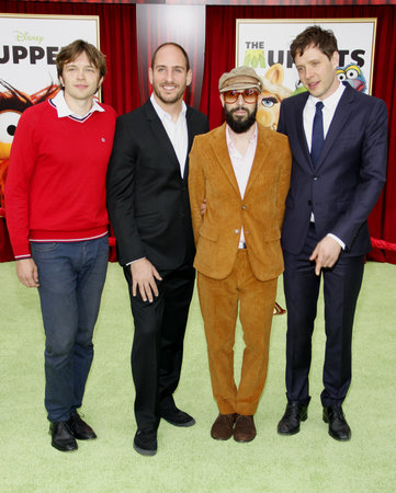 HOLLYWOOD, CA - NOVEMBER 12, 2011. OK Go at the World premiere of 'The Muppets' held at El Capitan Theater in Hollywood, USA on November 12, 2011.のeditorial素材