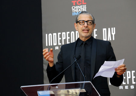 Jeff Goldblum at the Roland Emmerich Hand And Footprint Ceremony held at the TCL Chinese Theatre in Hollywood, USA on June 20, 2016.のeditorial素材