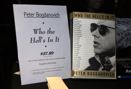 25 October 2004 - Hollywood, California. Filmmaker Peter Bogdanovich signs copies of his new book.