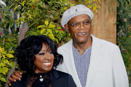 Samuel L. Jackson and LaTanya Richardson at the Los Angeles premiere of 'The Legend Of Tarzan' held at the Dolby Theatre in Hollywood, USA on June 27, 2016.のeditorial素材