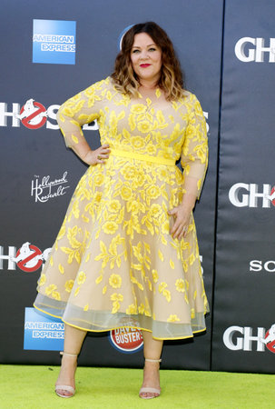 Melissa McCarthy at the World premiere of 'Ghostbusters' held at the TCL Chinese Theatre in Hollywood, USA on July 9, 2016.のeditorial素材