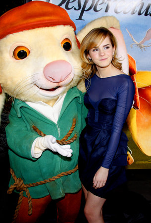 Emma Watson at the World premiere of "The Tale of Despereaux" held at the Arclight Theater in Hollywood, California, United States on December 7, 2008.のeditorial素材