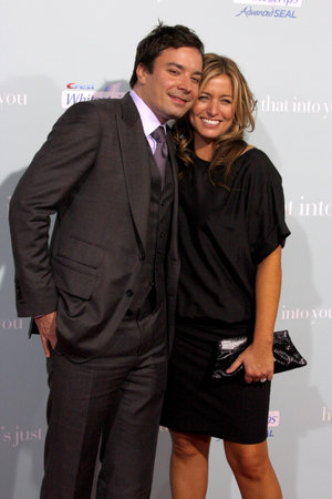 Jimmy Fallon and Nancy Juvonen at the Los Angeles premiere of 'He's Just Not That Into You' held at the Grauman's Chinese Theater in Hollywood, USA on February 2, 2009.のeditorial素材