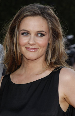 Alicia Silverstone at the Los Angeles premiere of "Tropic Thunder" held at the Mann Village Theater in Westwood, USA on August 11, 2008.のeditorial素材