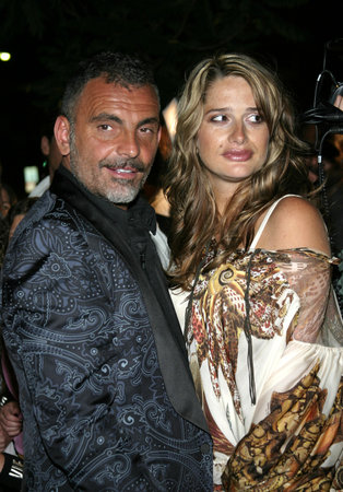 Christian Audigier and wife Ira at Christian Audigier Fashion Show Featuring New Ed Hardy Label in Hollywood, USA on May 21, 2005.のeditorial素材