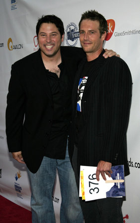 Greg Grunberg and Michael Vartan at the Hollywood's Helping Hands art auction at the Avalon Theater in Hollywood, USA on June 2, 2005.のeditorial素材