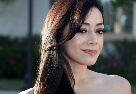 Aimee Garcia at the Los Angeles premiere of 'Sister Cities' held at the Paramount Studios in Hollywood, USA on August 31, 2016.のeditorial素材