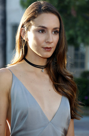 Troian Bellisario at the Los Angeles premiere of 'Sister Cities' held at the Paramount Studios in Hollywood, USA on August 31, 2016.のeditorial素材