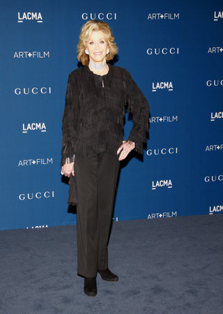 Jane Fonda at the LACMA 2013 Art + Film Gala Honoring Martin Scorsese And David Hockney Presented By Gucci held at the LACMA in Los Angeles, USA on November 2, 2013.のeditorial素材