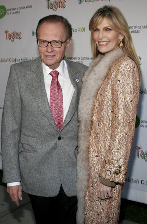 Larry King and Shawn Southwick-King at the opening of "The Children's Collection" held at the Junior Arts Center Gallery at Barnsdall Park in Hollywood, USA on April 22, 2006.のeditorial素材