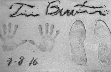 Tim Burton Hand And Footprint Ceremony held at the TCL Chinese Theater in Hollywood, USA on September 8, 2016.のeditorial素材