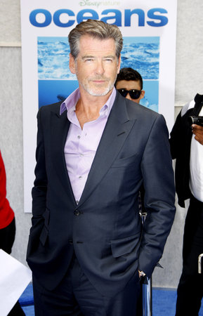 Pierce Brosnan at the Los Angeles premiere of 'Oceans' held at the El Capitan Theater in Hollywood, USA on April 17, 2010.のeditorial素材