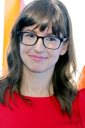 Katie Crown at the Los Angeles premiere of 'Storks' held at the Regency Village Theatre in Westwood, USA on September 17, 2016.のeditorial素材