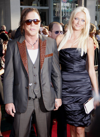 Mickey Rourke at the Los Angeles premiere of 'Iron Man 2' held at the El Capitan Theatre in Hollywood, USA on April 26, 2010.のeditorial素材