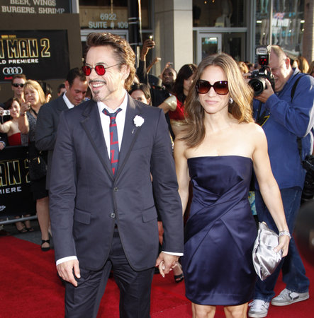 Robert Downey Jr. and Susan Downey at the World premiere of "Iron Man 2" held at the El Capitan Theater in Hollywood, California, United States on April 26, 2010.のeditorial素材