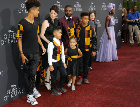 David Oyelowo and Jessica Oyelowo at the Los Angeles premiere of 'Queen Of Katwe' held at the El Capitan Theatre in Hollywood, USA on September 20, 2016.のeditorial素材