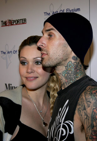 Travis Barker of Blink 182 and Shanna Moakler at the Art of Elysium Presents Russel Young "fame, shame and the realm of possibility" held at the Minotti Los Angeles in West Hollywood, USA on November 30, 2005.のeditorial素材
