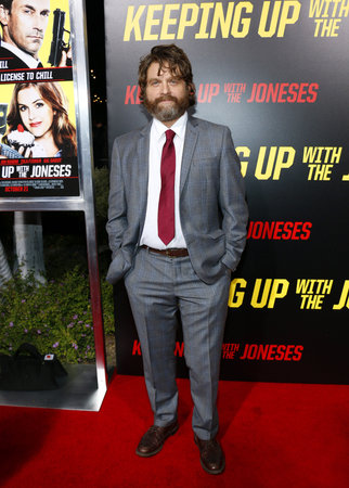 Zach Galifianakis at the Los Angeles premiere of 'Keeping Up With The Joneses' held at the Fox Studios in Los Angeles, USA on October 8, 2016.のeditorial素材