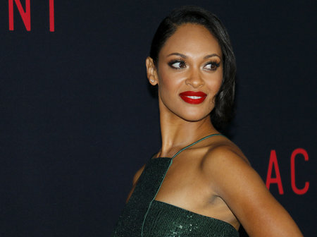 Cynthia Addai-Robinson at the Los Angeles premiere of 'The Accountant' held at the TCL Chinese Theater in Hollywood, USA on October 10, 2016.のeditorial素材