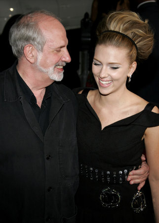 Brian De Palma and Scarlett Johansson at the Los Angeles premiere of "The Black Dahlia" held at the Academy of Motion Picture Arts and Sciences in Beverly Hills, USA on September 6, 2006.のeditorial素材