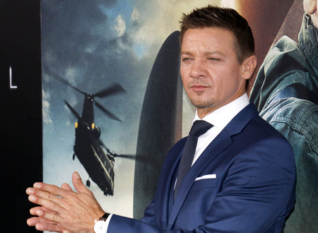 Jeremy Renner at the Los Angeles premiere of 'Arrival' held at the Regency Village Theater in Westwood, USA on November 6, 2016.のeditorial素材