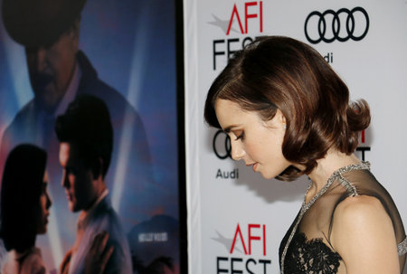 Lily Collins at the AFI FEST 2016 Opening Night Premiere of 'Rules Don't Apply' held at the TCL Chinese Theatre in Hollywood, USA on November 10, 2016.のeditorial素材
