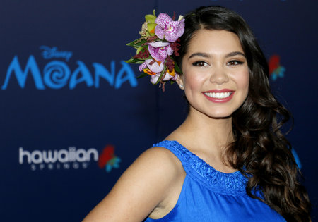 Aul'i Cravalho at the AFI FEST 2016 Premiere of 'Moana' held at the El Capitan Theatre in Hollywood, USA on November 14, 2016.のeditorial素材
