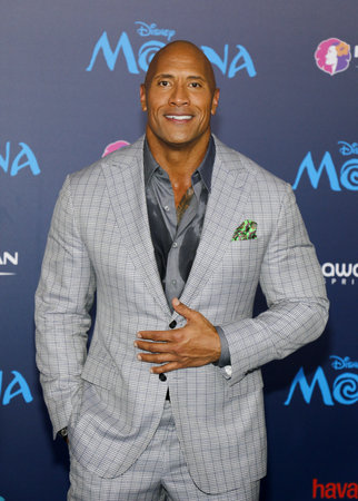 Dwayne Johnson at the AFI FEST 2016 Premiere of 'Moana' held at the El Capitan Theatre in Hollywood, USA on November 14, 2016.のeditorial素材