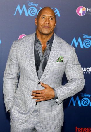 Dwayne Johnson at the AFI FEST 2016 Premiere of 'Moana' held at the El Capitan Theatre in Hollywood, USA on November 14, 2016.のeditorial素材